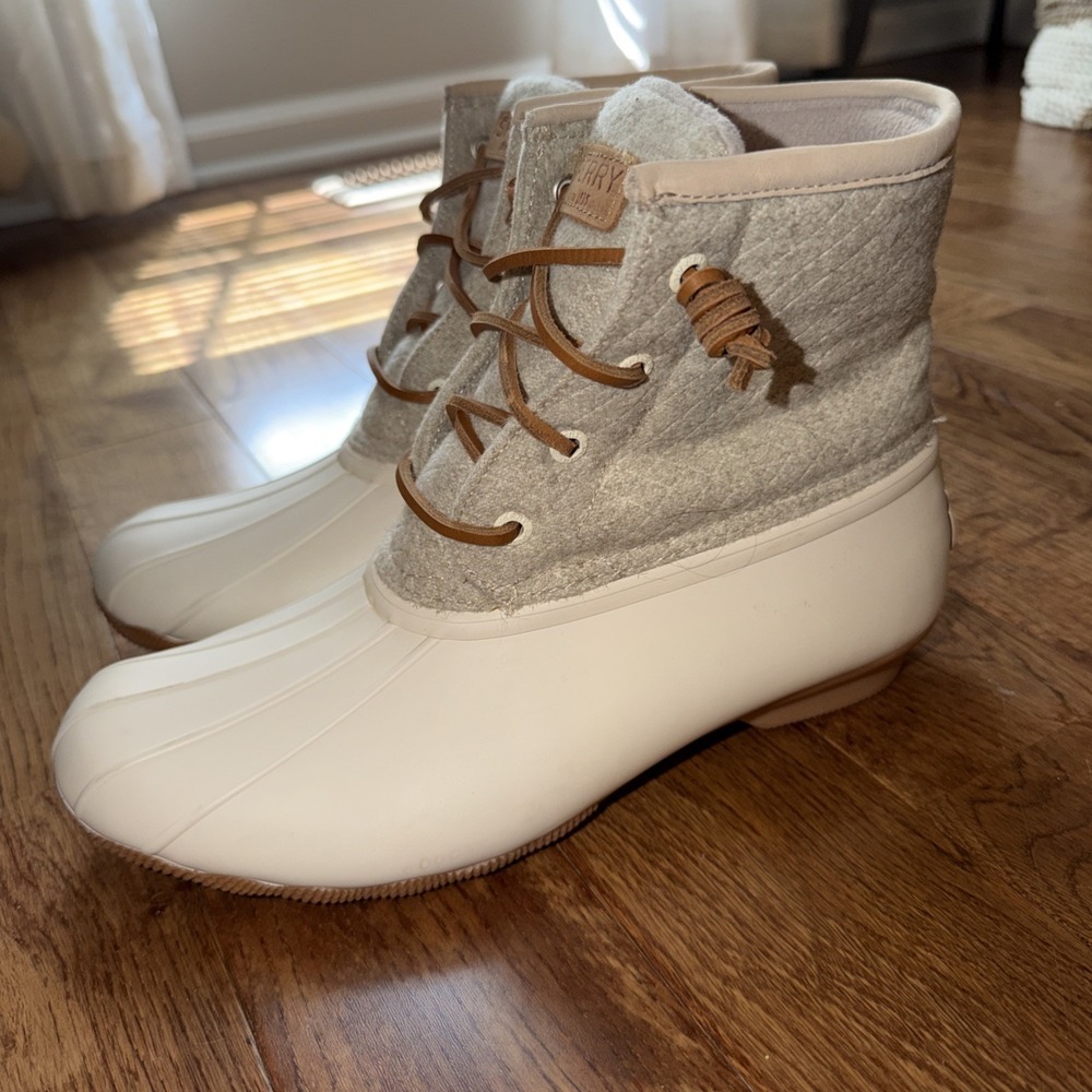 Sperry Womens Wool Duck Boot w/ 3M Thinsulate Off White Size 8.5 Clean Outdoor
